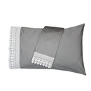 Gray Pillowcases with embroidered eyelet  Cuff