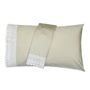 Linen Beiage Pillowcases with embroidered eyelet  Cuff