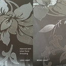 Embroidered Floral 100% Cotton Duvet Cover Set (5 Piece) Myra - Gray