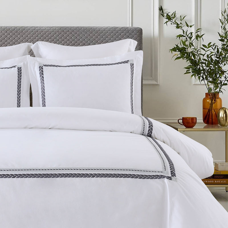 Sadie Percale Embroidered Duvet Cover Set - Made in Egypt