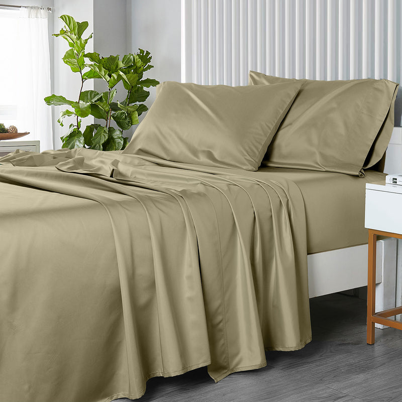 USA 608 Cotton Sheet Set - Extra Deep Pockets (22-inches) & Oversize Flat Sheet