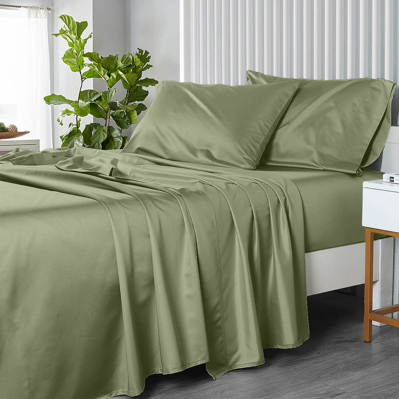 USA 608 Cotton Sheet Set - Extra Deep Pockets (22-inches) & Oversize Flat Sheet