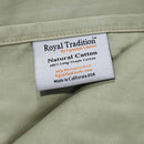 Sewing Label Reads: Royal Tradition by Egyptian Linens. Natural Cotton 100% Long Staple Cotton. Made in California USA.