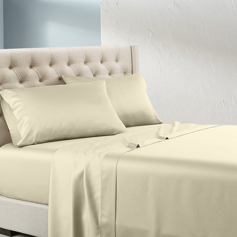 800 Thread Count Sateen Weave 100% Long-staple Cotton Sheet Set in Ivory