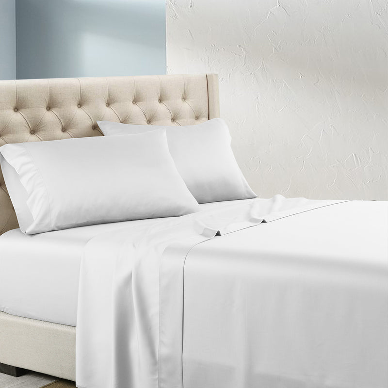 800 Thread Count Sateen Weave 100% Long-staple Cotton Sheet Set in White