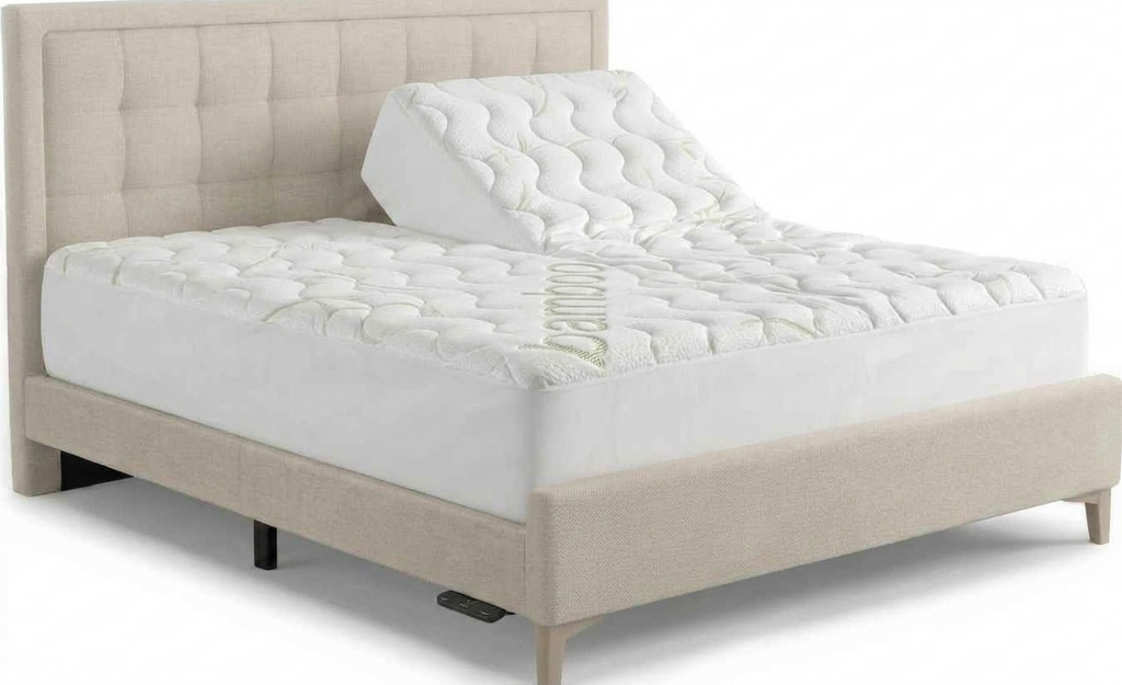 Top Split Cal King Waterproof Bamboo Jacquard Mattress Pad