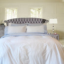 Remi Percale Duvet Cover Set Bicolor 100% Cotton Made USA color Blue
