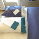 Remi Percale Duvet Cover Set Bicolor 100% Cotton Made USA color periwinkle close-up picture