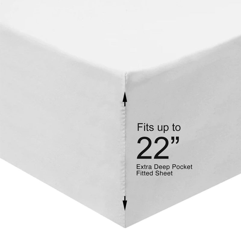 Extra Deep Pockets (22 inches) Solid 600 Sheet Set