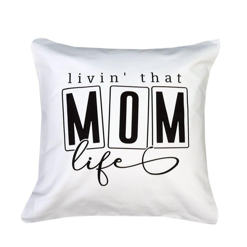 Mom Throw Pillow Cover 18 X 18 Inches 1000 Thread Count Cotton