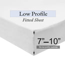 Low Profile Fitted Sheet (7-10 Inches) 100% Cotton Sateen – USA