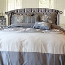 Embroidered Floral 100% Cotton Duvet Cover Set (5 Piece) Myra - Gray