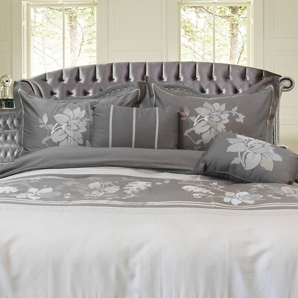 Embroidered Floral 100% Cotton Duvet Cover Set Myra