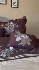 Chocolate Duvet Cover Set 5 Piece Myra, Full/Queen
