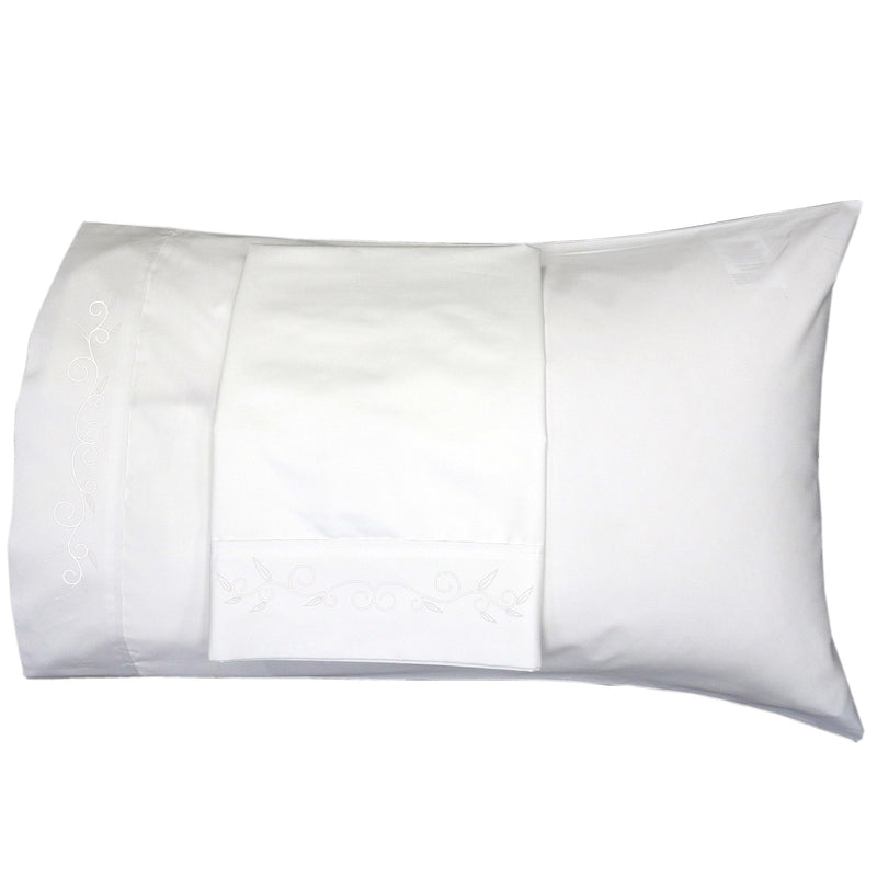 Elegant Border Luxurious Cotton Sateen Pillowcases  (Pair) USA