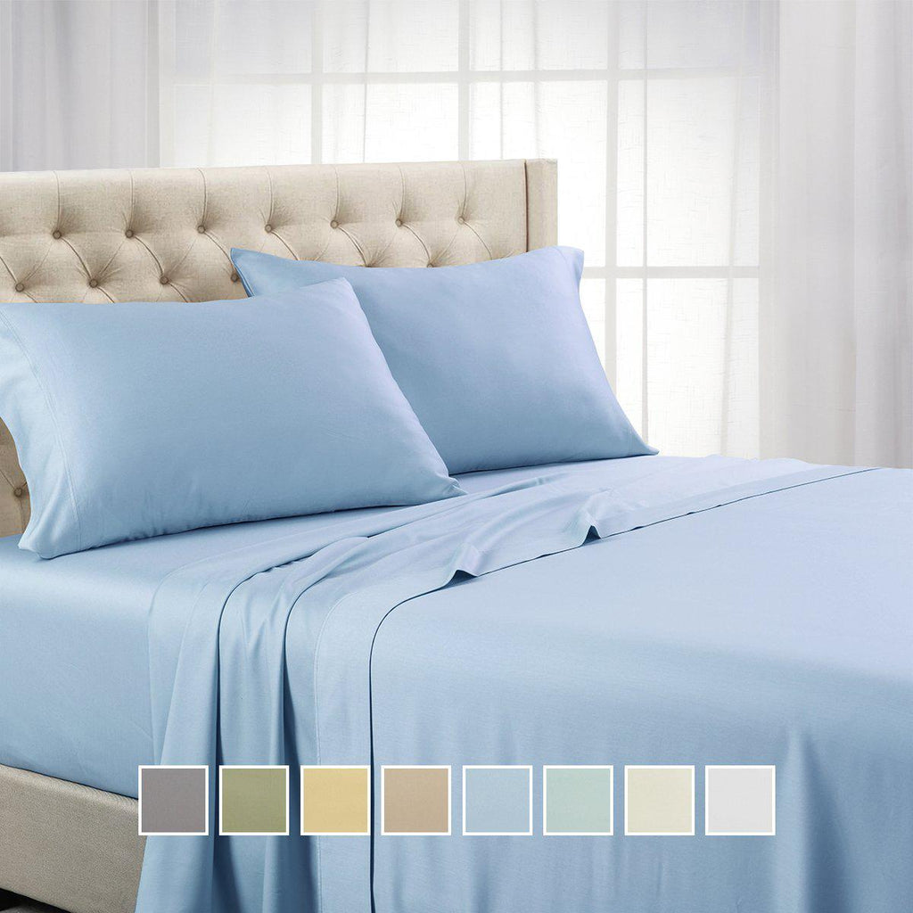 Split Top King Sheets 1000 Thread Count 100% Cotton Solid Sheet Sets