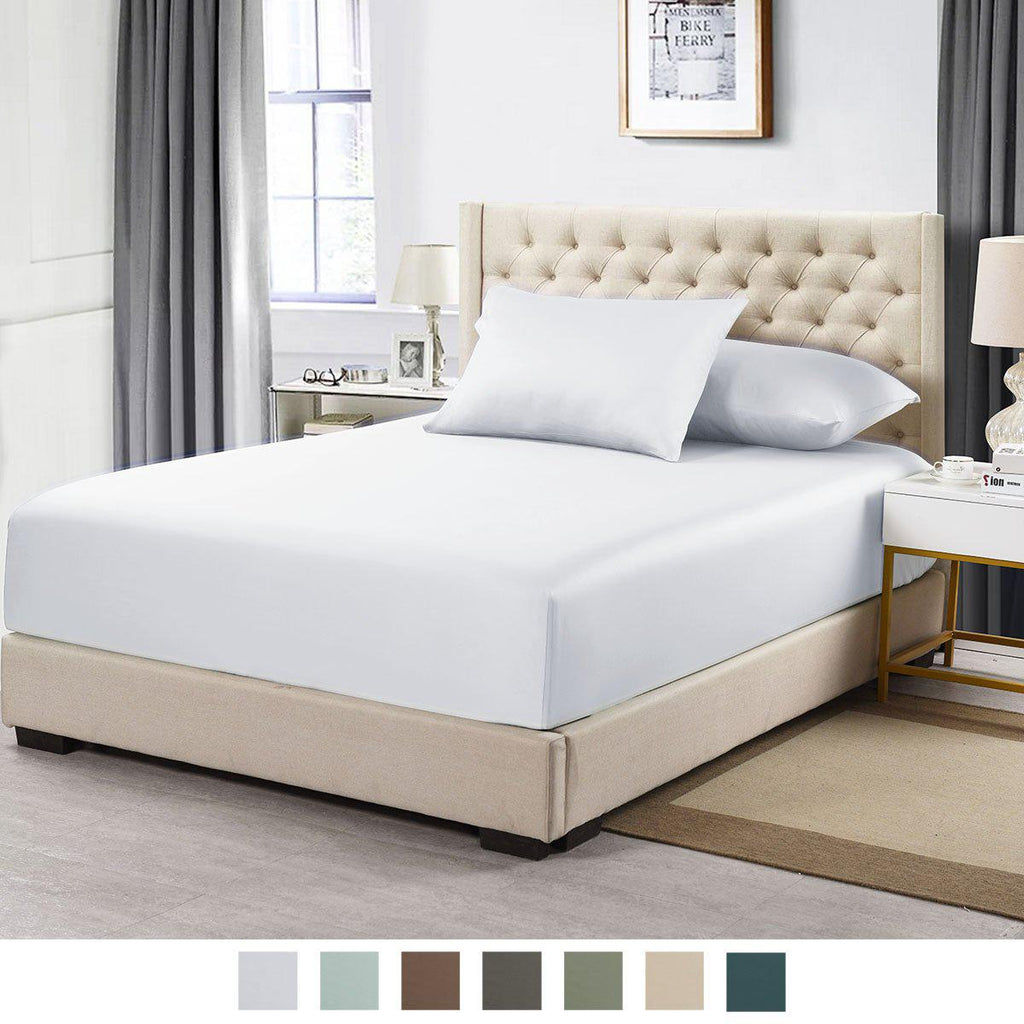 Luxury & Heavyweight Bamboo 600 Olympic Queen Fitted Sheet Only