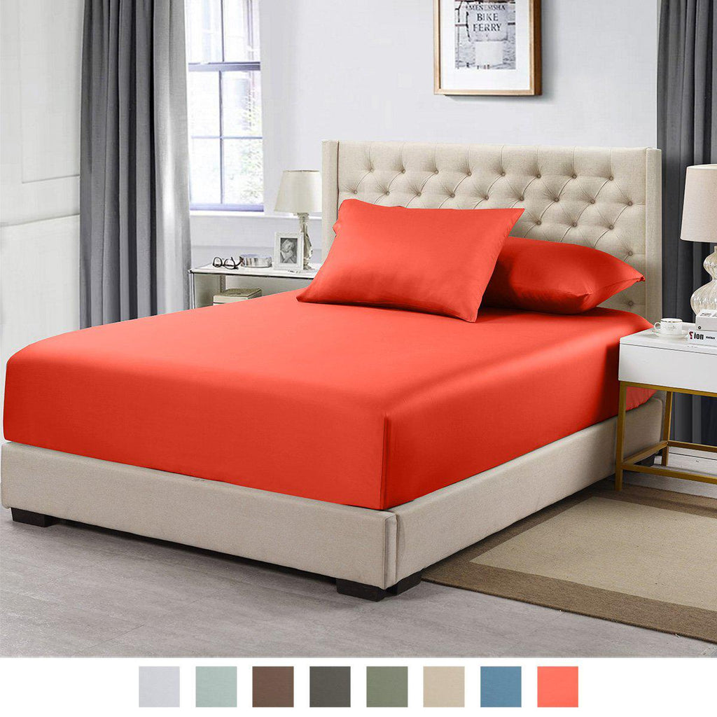 Top Split Flex King Fitted Sheet Only 100% Bamboo Viscose Twill 260