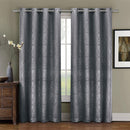 Prairie Contemporary Leafy Design Blackout Grommet Curtain Panel (Single)-Royal Tradition-52 x 108" Panel-Gray-Egyptian Linens