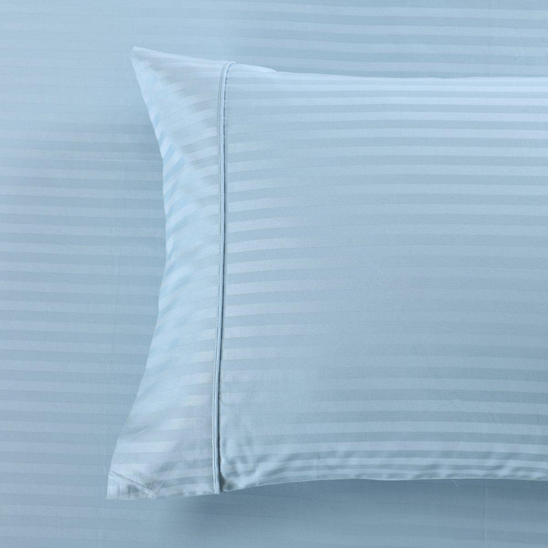 Damask Stripe 600 Thread Count Pillowcases (Pair)-Royal Tradition-Standard Pillowcases Pair-Blue-Egyptian Linens