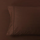 Damask Stripe 600 Thread Count Pillowcases (Pair)-Royal Tradition-Standard Pillowcases Pair-Chocolate-Egyptian Linens