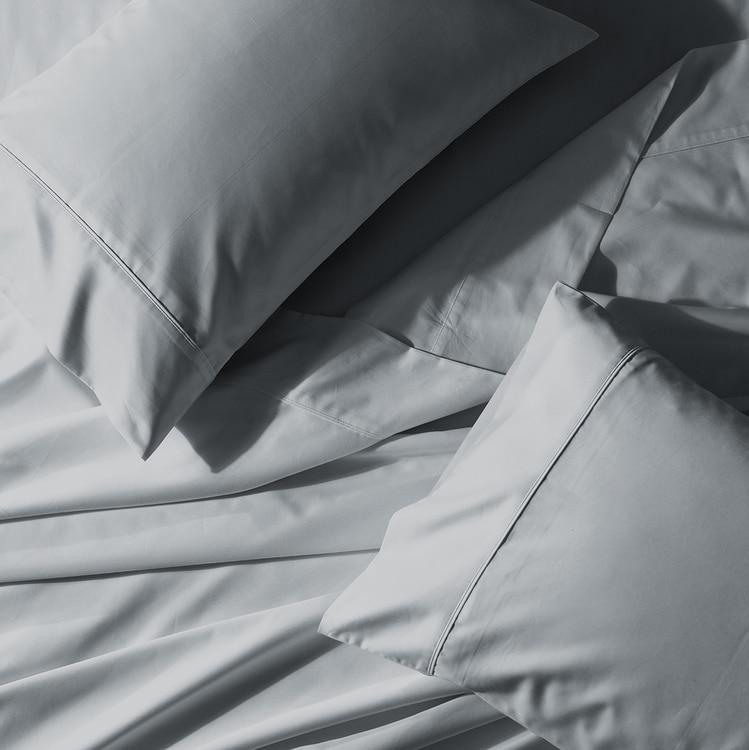 Crisp & Cool Percale Sheet Set - Extra Deep Fitted (22-Inches)-Abripedic-Queen-Gray-Egyptian Linens