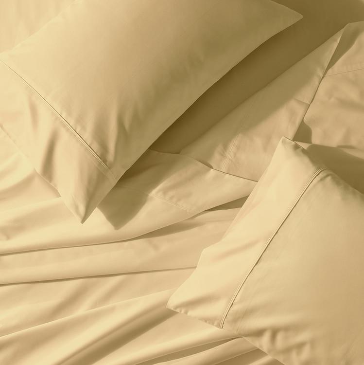 Crisp & Cool Percale Sheet Set - Extra Deep Fitted (22-Inches)-Abripedic-Queen-Gold-Egyptian Linens