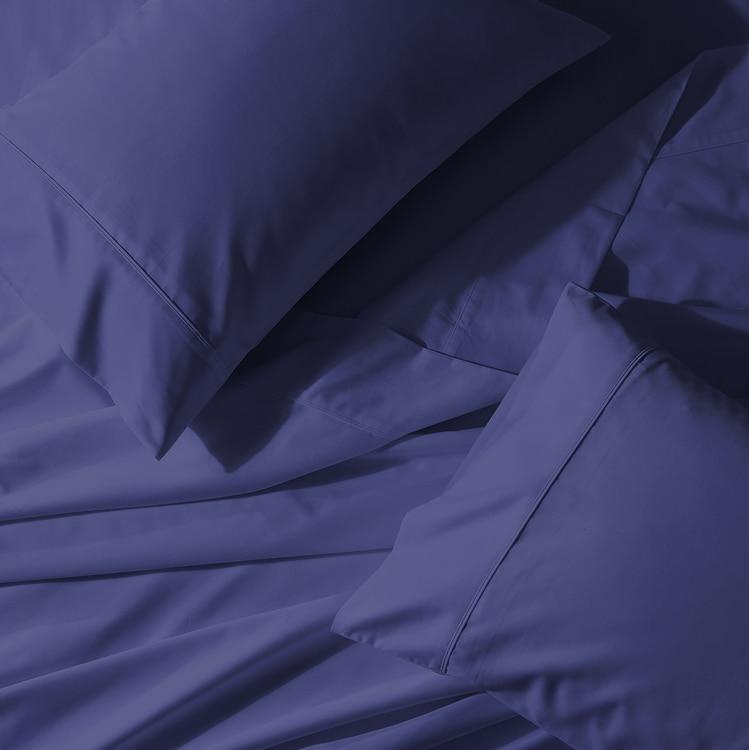Crisp & Cool Percale Sheet Set - Extra Deep Fitted (22-Inches)-Abripedic-Queen-Periwinkle-Egyptian Linens