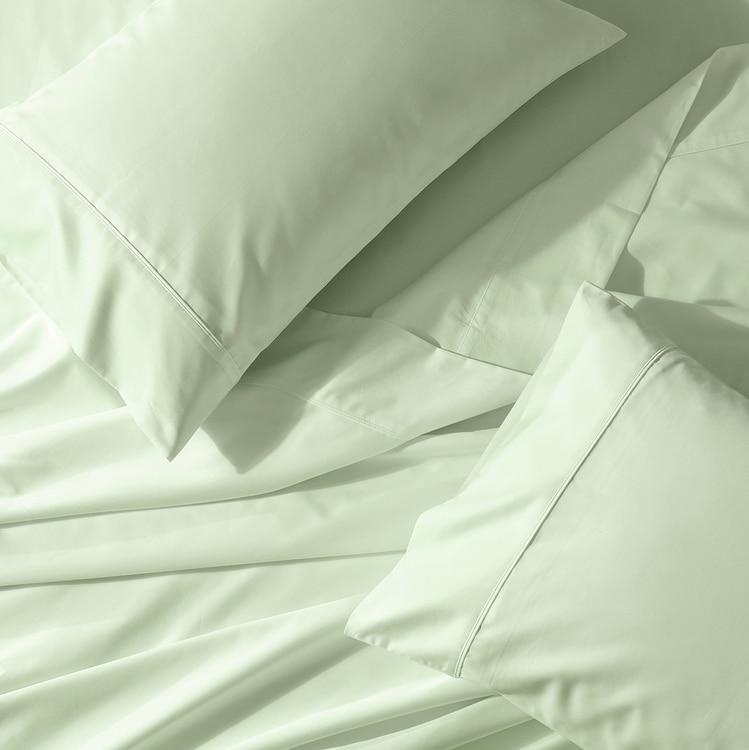 Crisp & Cool Percale Sheet Set - Extra Deep Fitted (22-Inches)-Abripedic-Queen-Celery-Egyptian Linens
