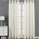 Miller Sheer Grommet Top Embroidered Panel Pair (Set of 2 )-Royal Tradition-54 x 63" Panel-Beige-Egyptian Linens