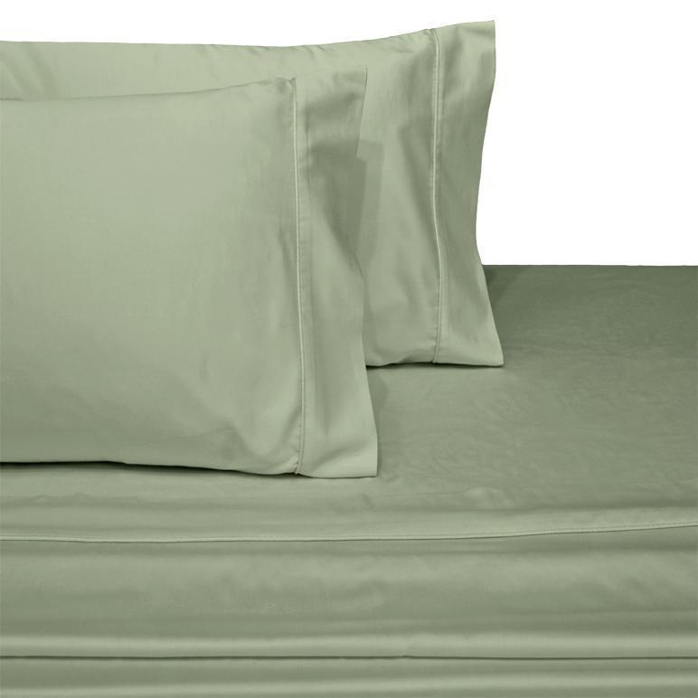Attached Waterbed Sheet Set Solid 450 Thread Count-Royal Tradition-Super Single Waterbed-Sage-Egyptian Linens