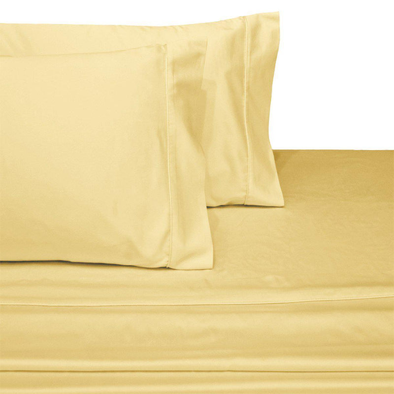 Attached Waterbed Sheet Set Solid 450 Thread Count-Royal Tradition-Super Single Waterbed-Gold-Egyptian Linens