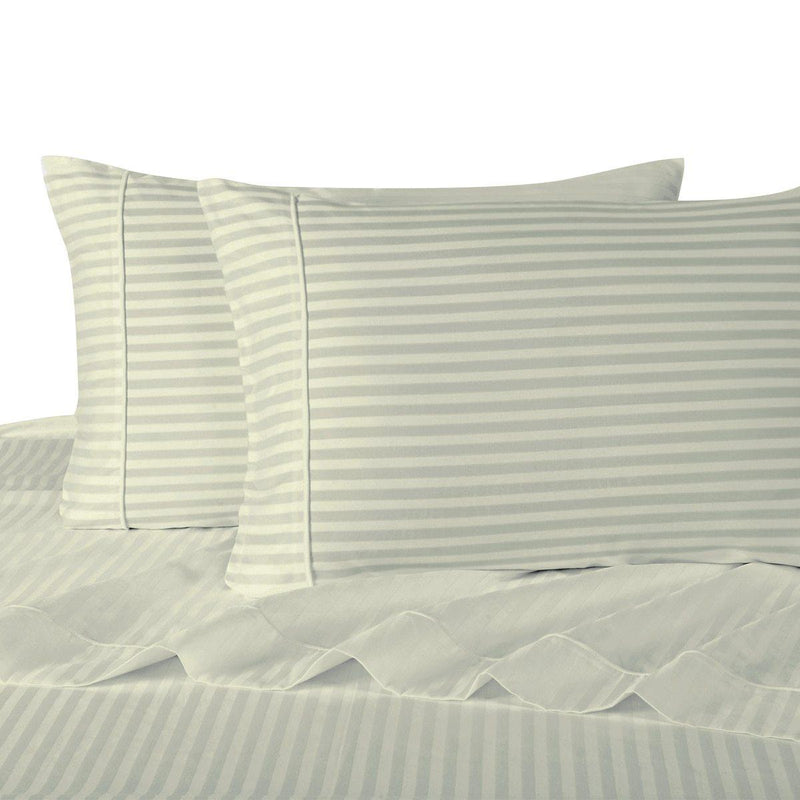 Sheet Set - Striped 600 Thread Count-Royal Tradition-Twin XL-Ivory-Egyptian Linens