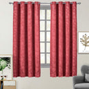 100% Blackout Curtain Panels Fannie - Woven Jacquard Triple Pass Thermal Insulated (Set of 2 Panels)-Royal Tradition-54 x 63" Panel-Burgundy Red-Egyptian Linens