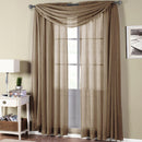 Abri Rod Pocket Crushed Sheer Curtain Panel (Single)-Royal Tradition-50 x 108" Panel-Mocha-Egyptian Linens
