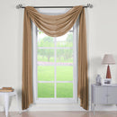 Abri Rod Pocket Crushed Sheer Curtain Panel (Single)-Royal Tradition-50 x 216" Scarf-Mocha-Egyptian Linens