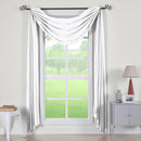 Abri Rod Pocket Crushed Sheer Curtain Panel (Single)-Royal Tradition-50 x 216" Scarf-White-Egyptian Linens