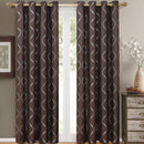 Laguna Contemporary Swirl Jacquard Curtain Panels With Top Grommets (Pair)-Royal Tradition-104 x 63" Pair-Chocolate-Egyptian Linens