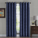 100% Blackout Curtain Jacquard Thermal Insulated Victoria Panels ( Set Of 2)-Royal Tradition-54 x 63" Pair-Navy-Egyptian Linens