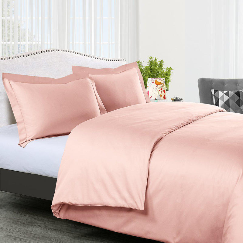 Duvet Cover Set Solid 300 Thread count-Royal Tradition-King/Calking-Blush-Egyptian Linens