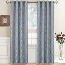 Regalia Abstract Jacquard Textured Grommet Top Curtain Panels (Set of 2)-Royal Tradition-104 x 63" Pair-Blue-Egyptian Linens