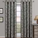 Pair Charlotte Leafy Jacquard Drapes Grommet Window Curtains (Set of 2 Panels)-Royal Tradition-104 x 108" Pair-Grey-Egyptian Linens