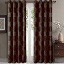 Lexington Circle Swirl Jacquard Curtains Top Grommet Panels (Set of 2)-Royal Tradition-104 x 96" Pair-Chocolate-Egyptian Linens