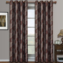Savanna Inspired Jacquard Curtains Grommet Panels (Set of 2)-Royal Tradition-104 x 63" Pair-Chocolate-Egyptian Linens