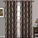 Savanna Inspired Jacquard Curtains Grommet Panels (Set of 2)-Royal Tradition-104 x 84" Pair-Mocha-Egyptian Linens