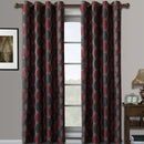 Savanna Inspired Jacquard Curtains Grommet Panels (Set of 2)-Royal Tradition-104 x 108" Pair-Red-Egyptian Linens