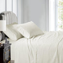Split Queen Sheet Set Stripe 608 Thread Count-Egyptian Linens-IVORY-Egyptian Linens