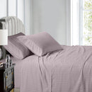 Split Queen Sheet Set Stripe 608 Thread Count-Egyptian Linens-LILAC-Egyptian Linens