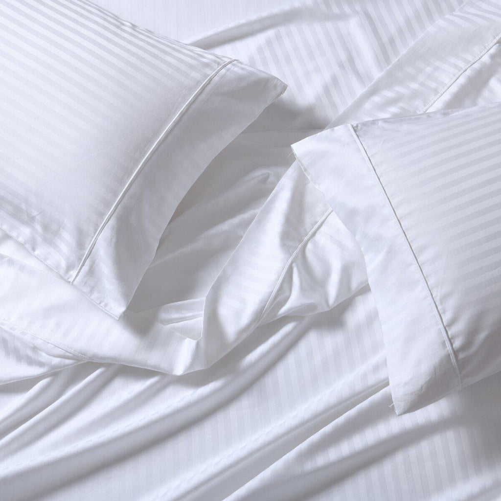 Split California King Sheet Set Striped 650 Thread Count