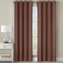 Luxor Heavyweight 100% Cotton Room-Darkening Grommet Curtains Single Panel-Royal Tradition-54 x 96" Panel-Brown-Egyptian Linens